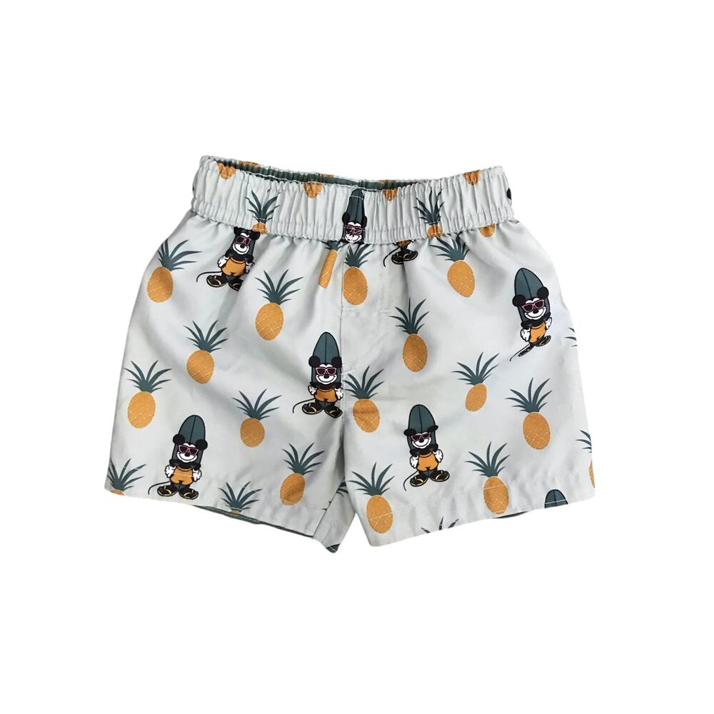 Disney Baby Surfer Mickey Mouse Pineapples Swim Trunks Size 12mo